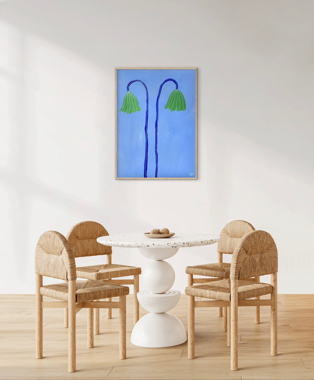 Two green flowers print.