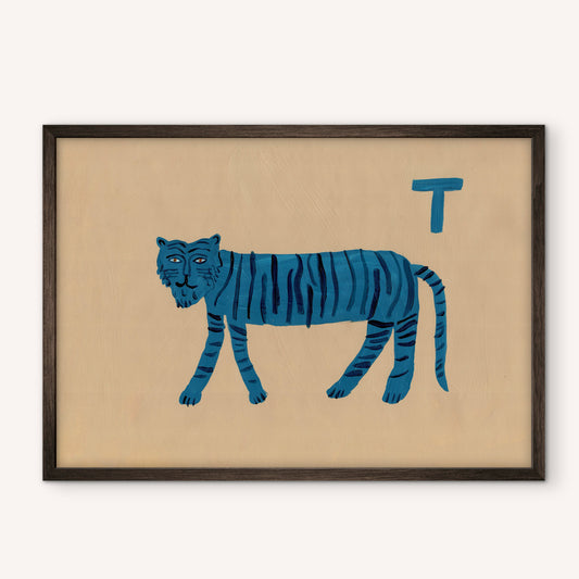 Alphabet T Tiger Print.