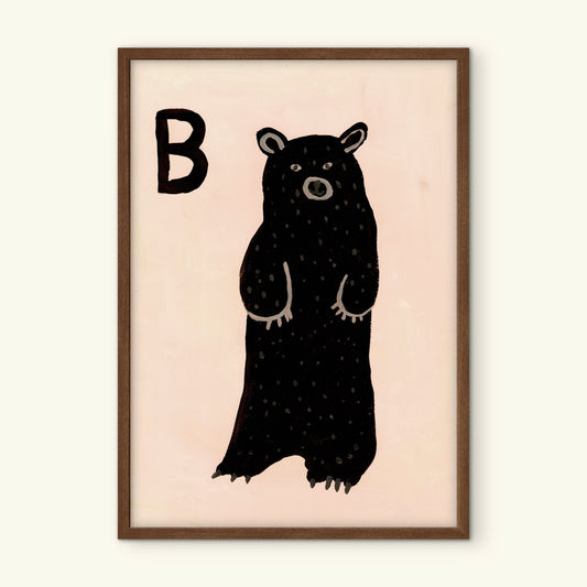 Alphabet B Bear Print.