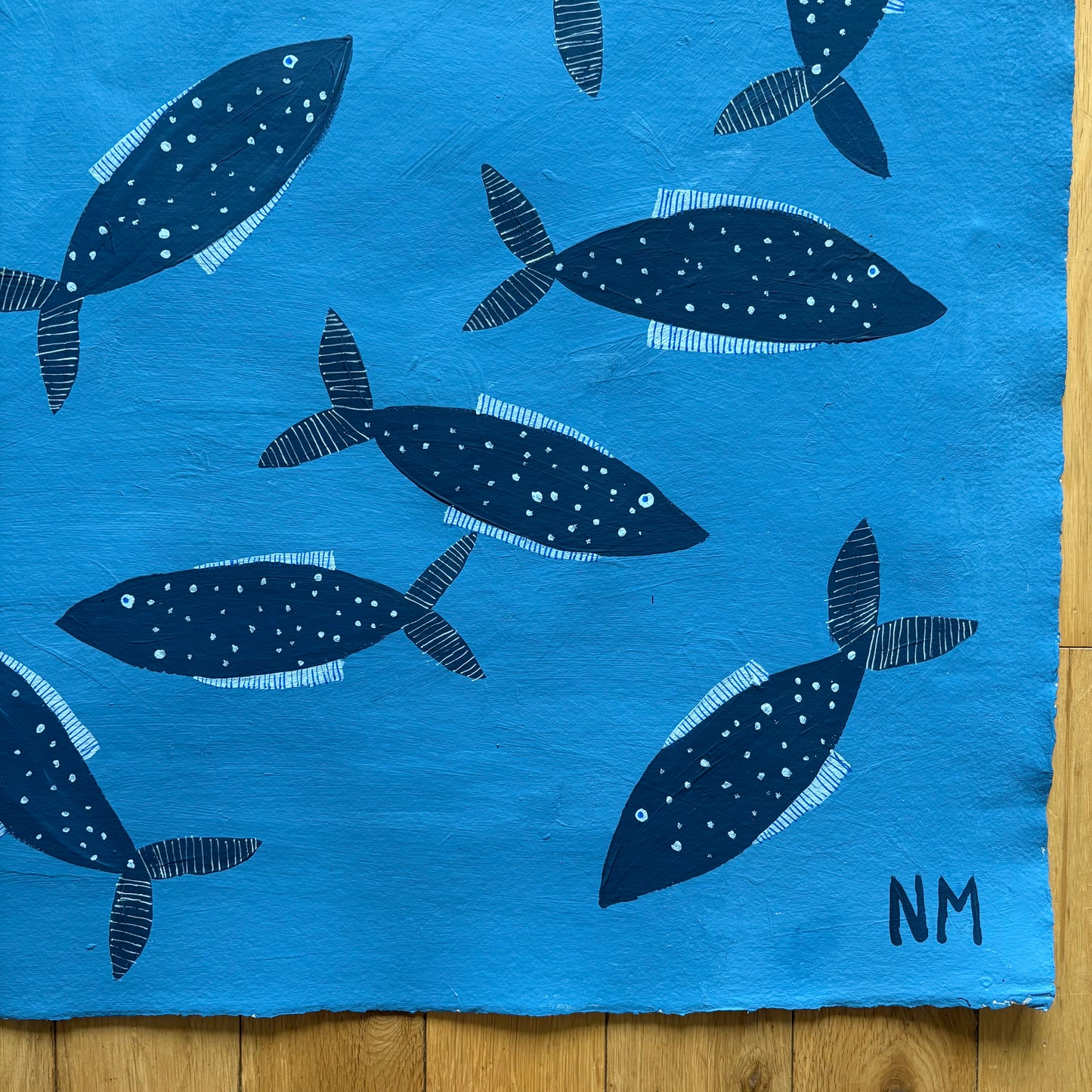 Blue fish in the sea.