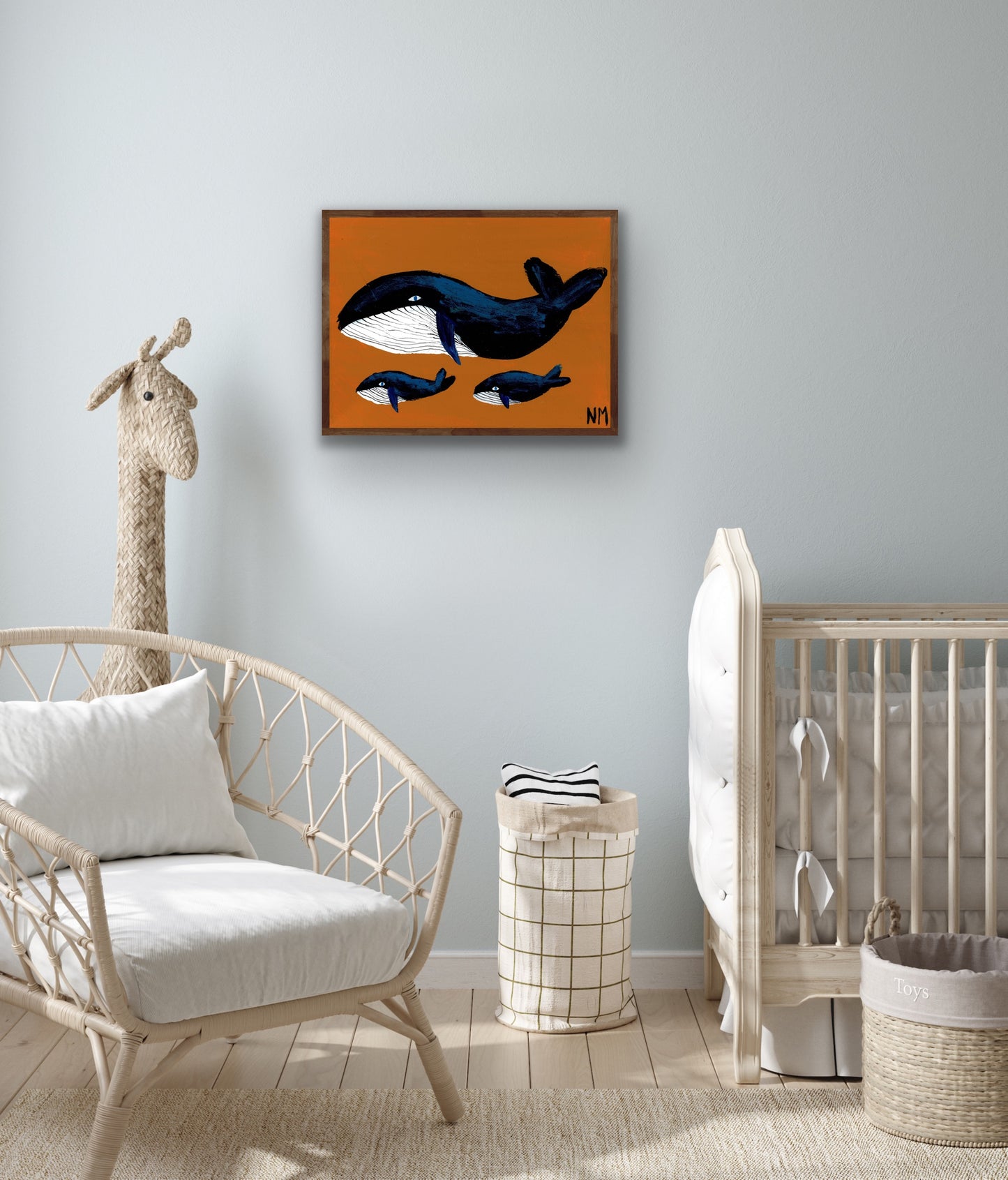 Whale family print.