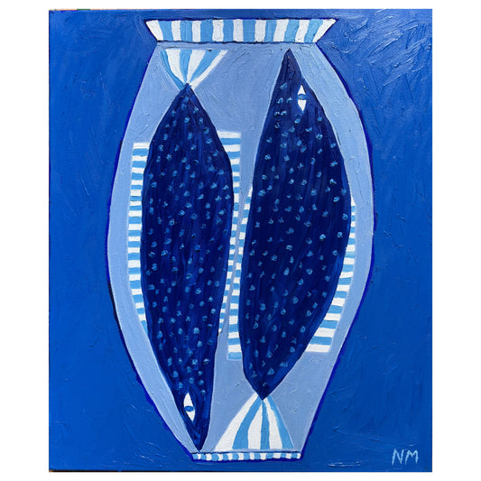 Blue fish vase.