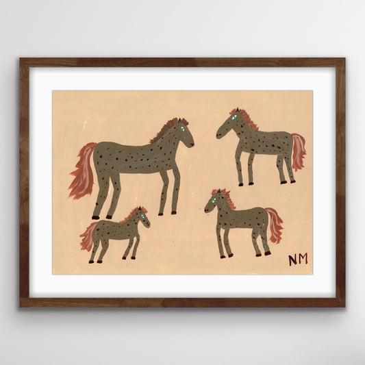 Three baby horses print.