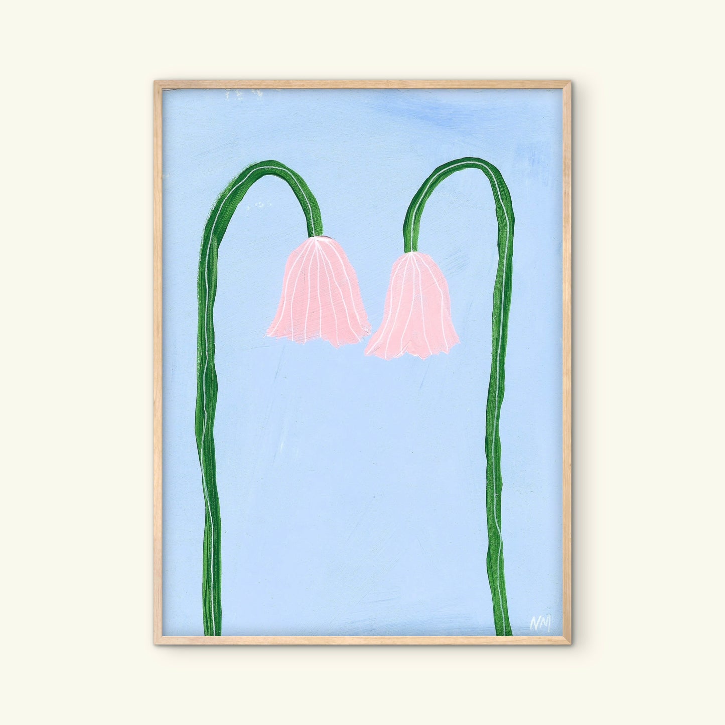 Pink tulips print.