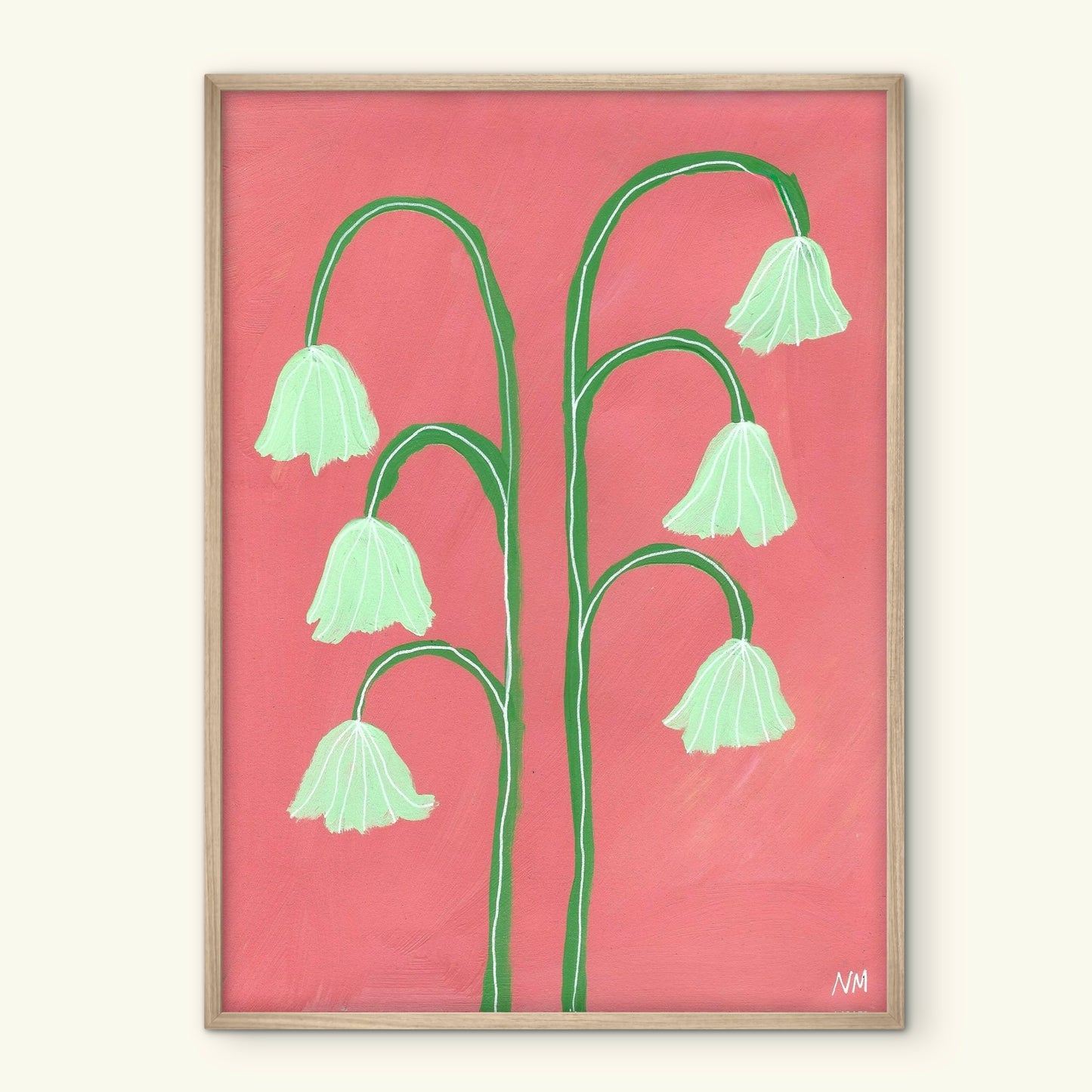 Snow drops on pink.