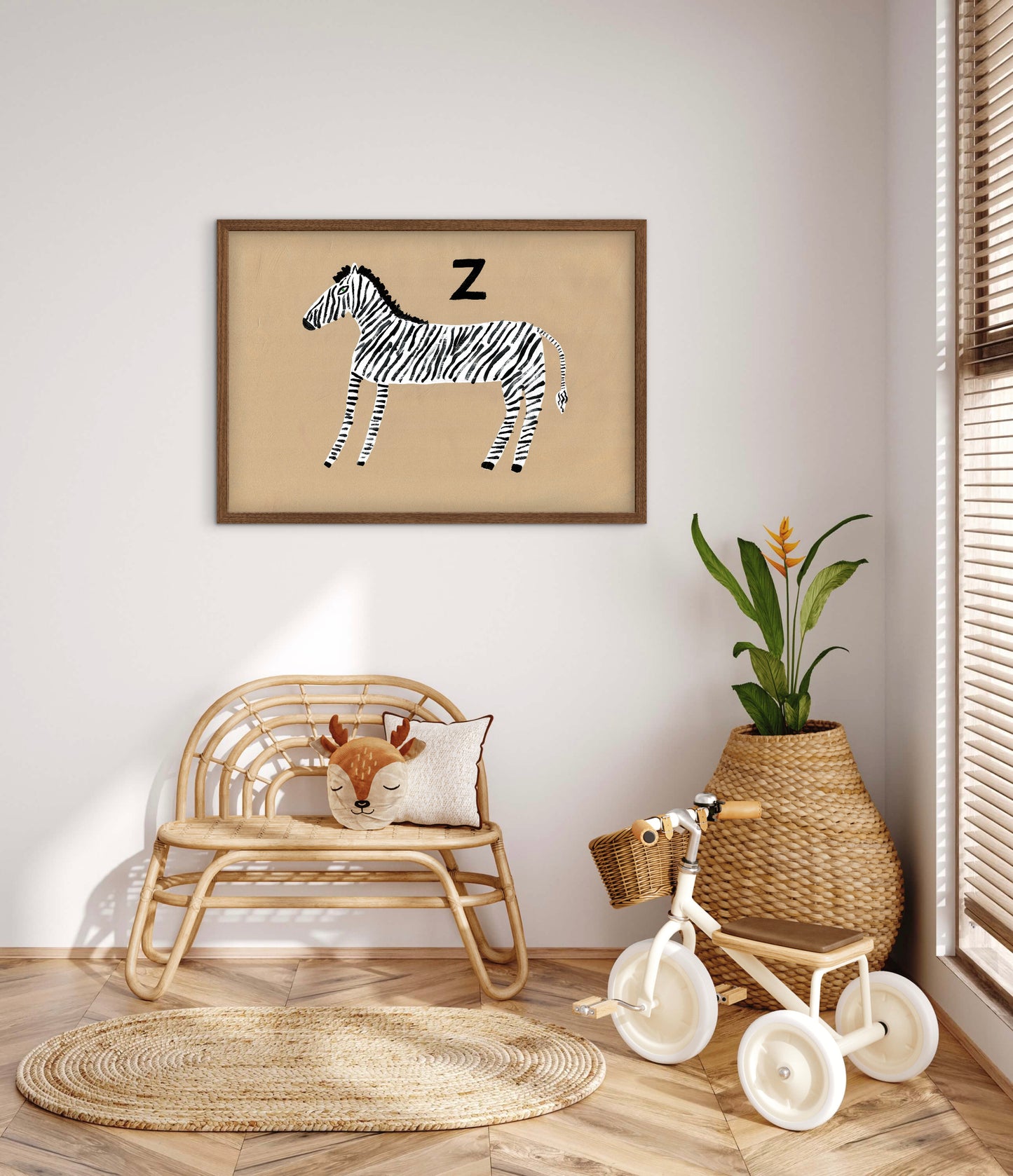 Alphabet Z Zebra Print.