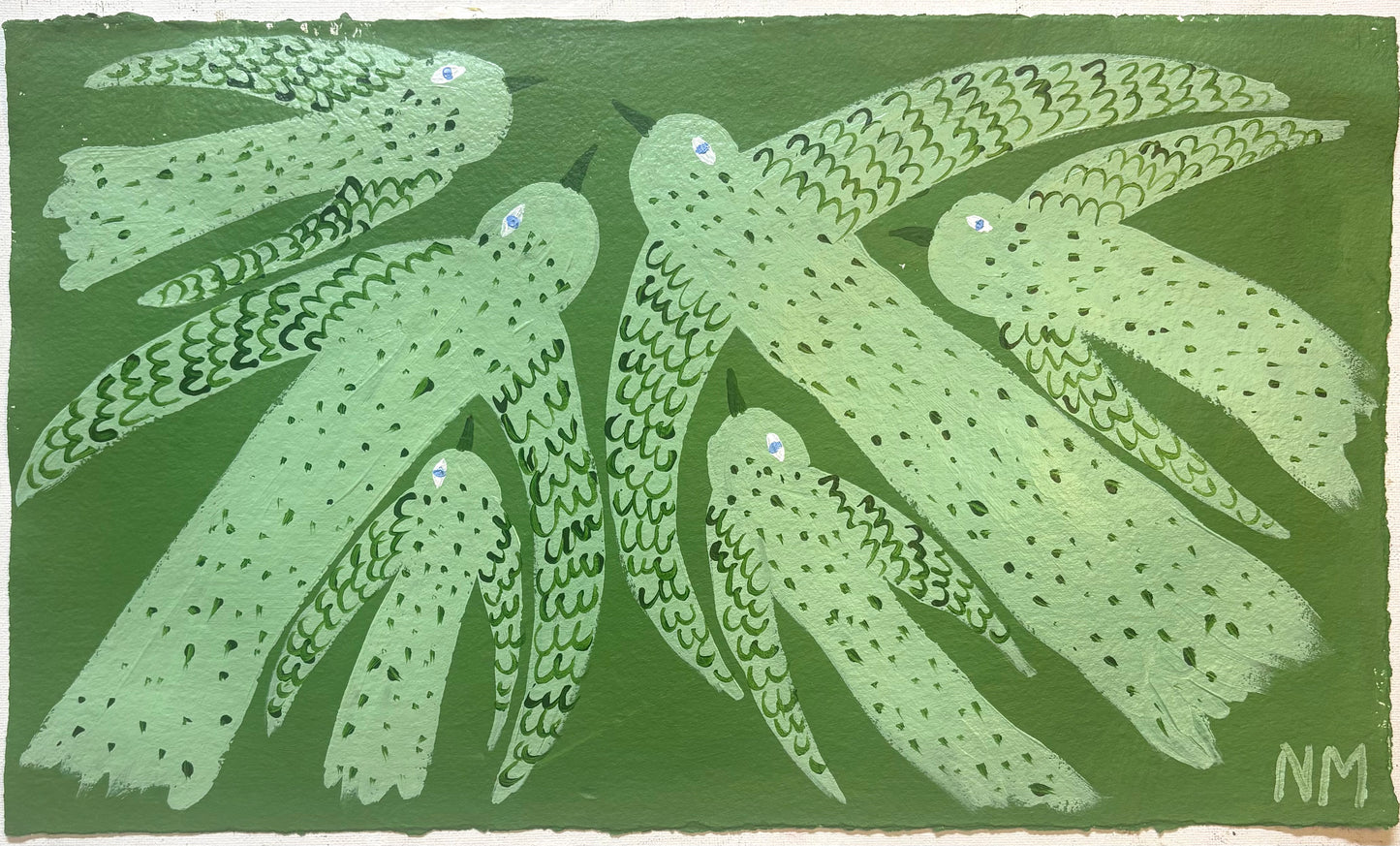 Green birds.