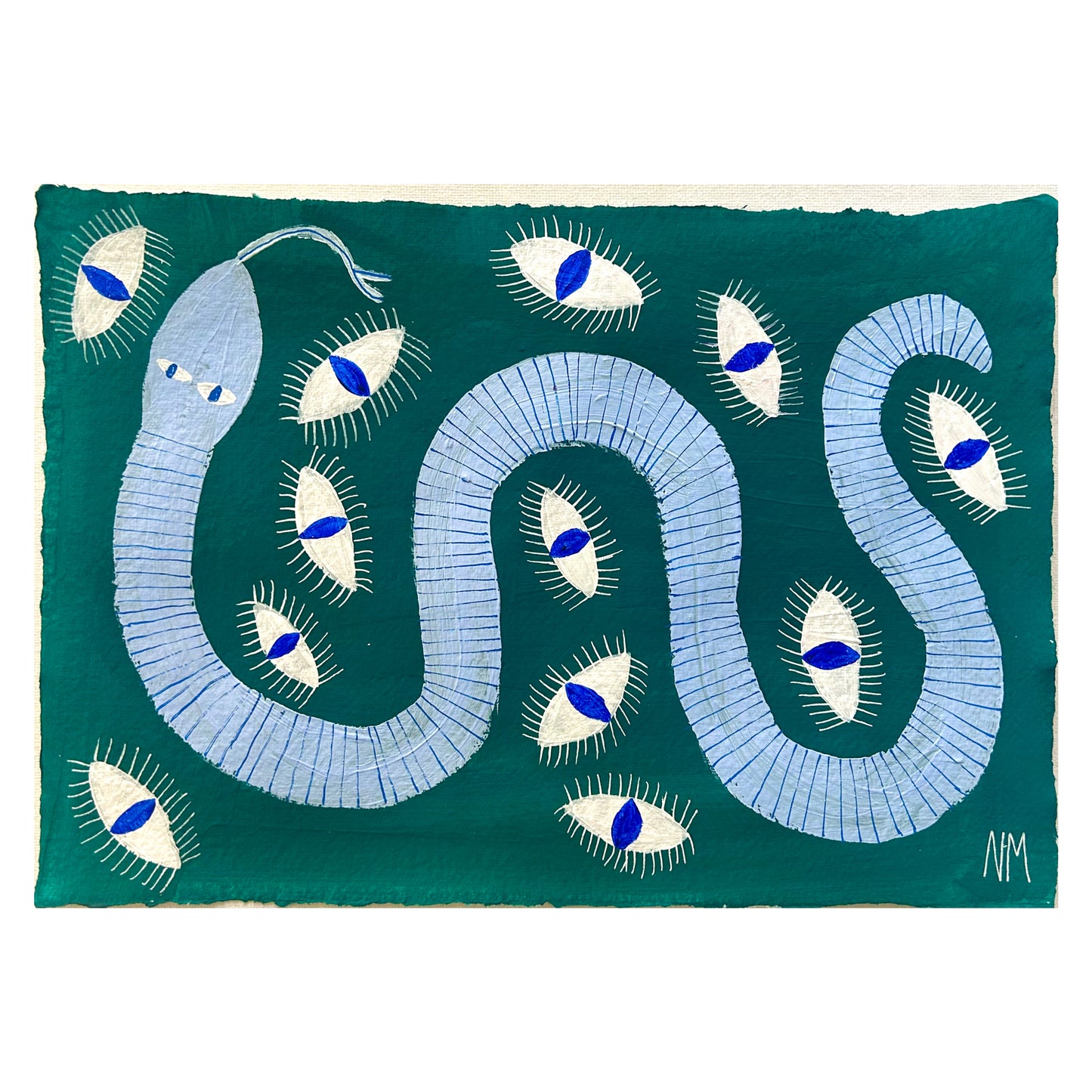 The blue snake with eyes