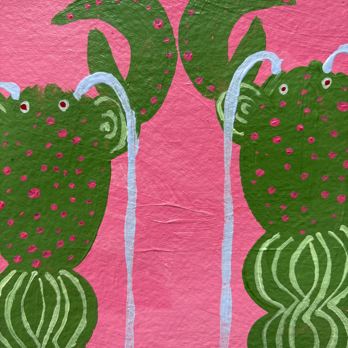 Two green lobsters.
