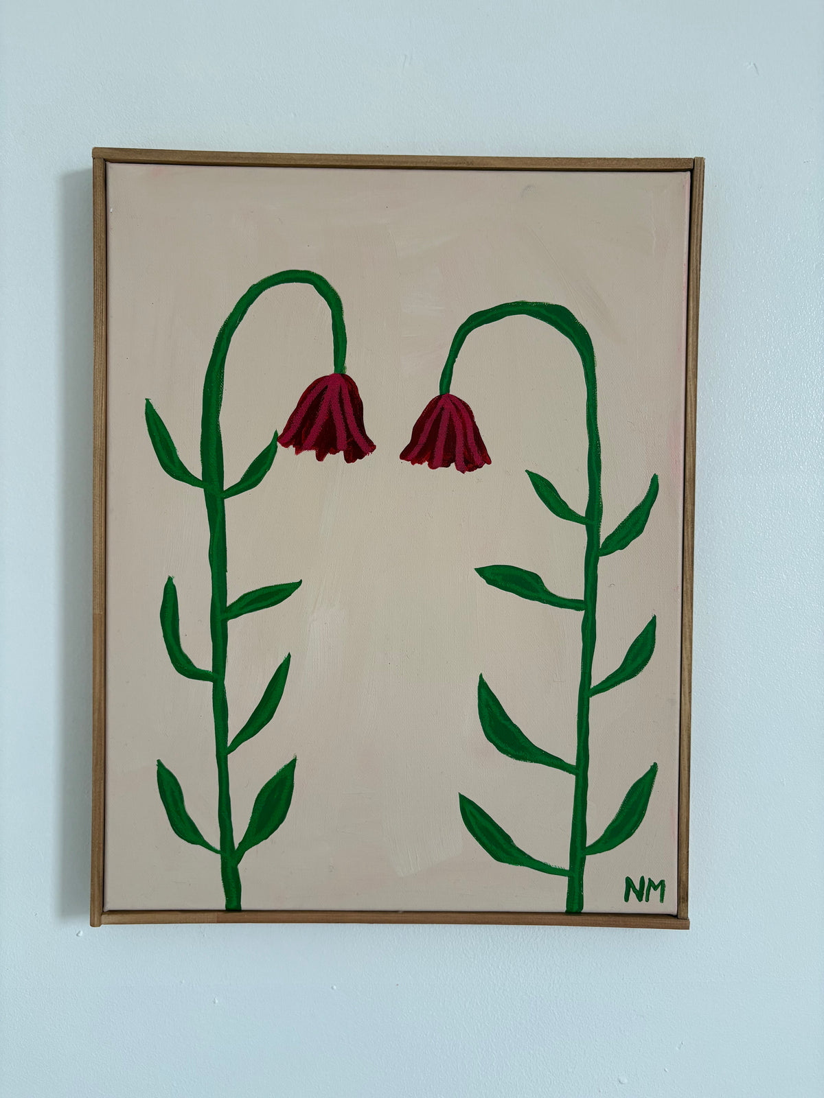 Two red flowers.
