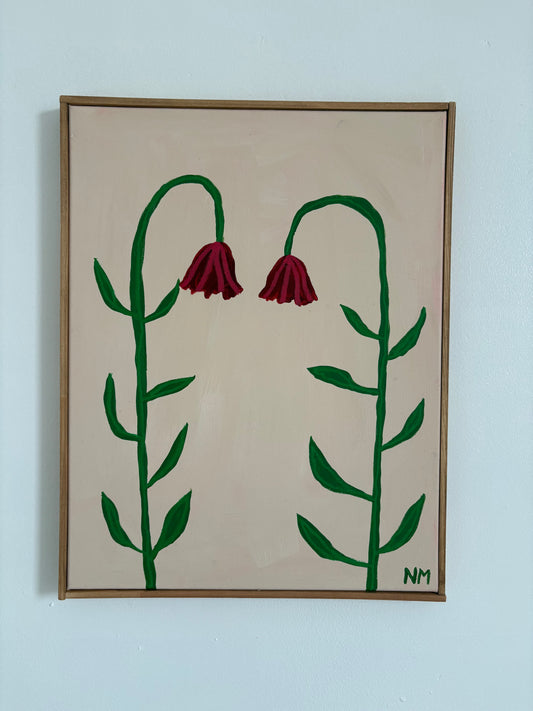 Two red flowers.