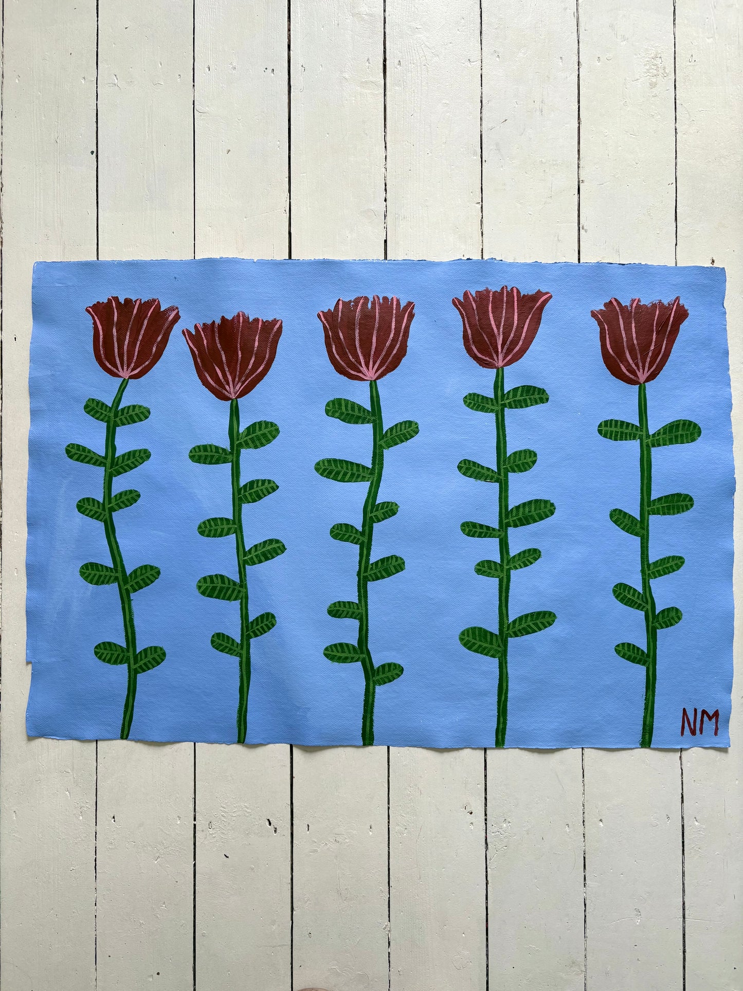 Red flowers.
