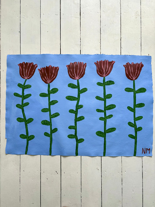 Red flowers.