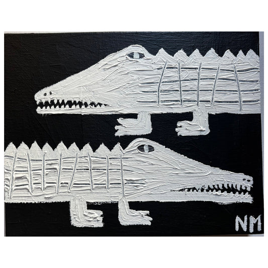 Two white crocs.