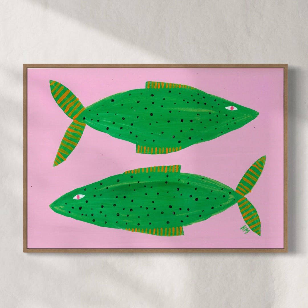 Two green fish 2.