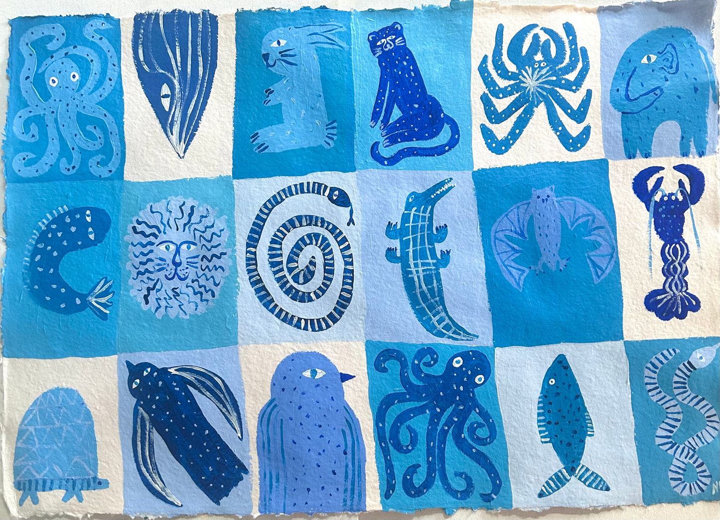 Lots of blue animals