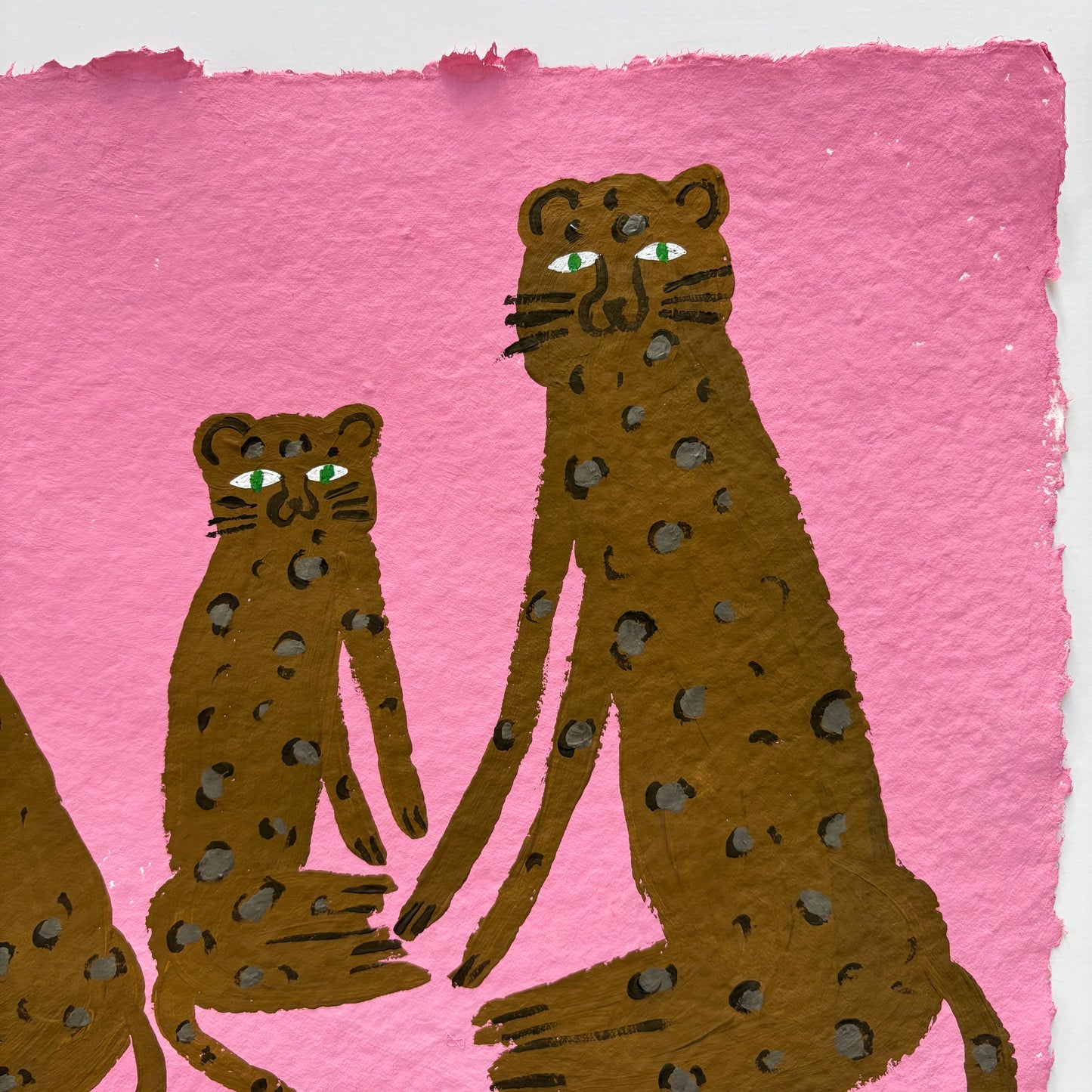 Leopard family on pink.