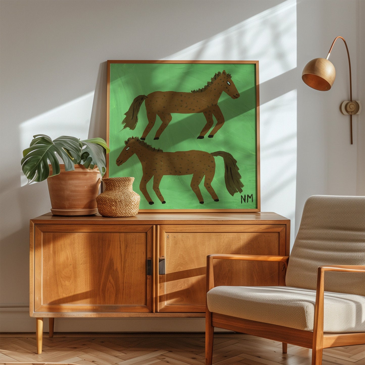 Two horses.