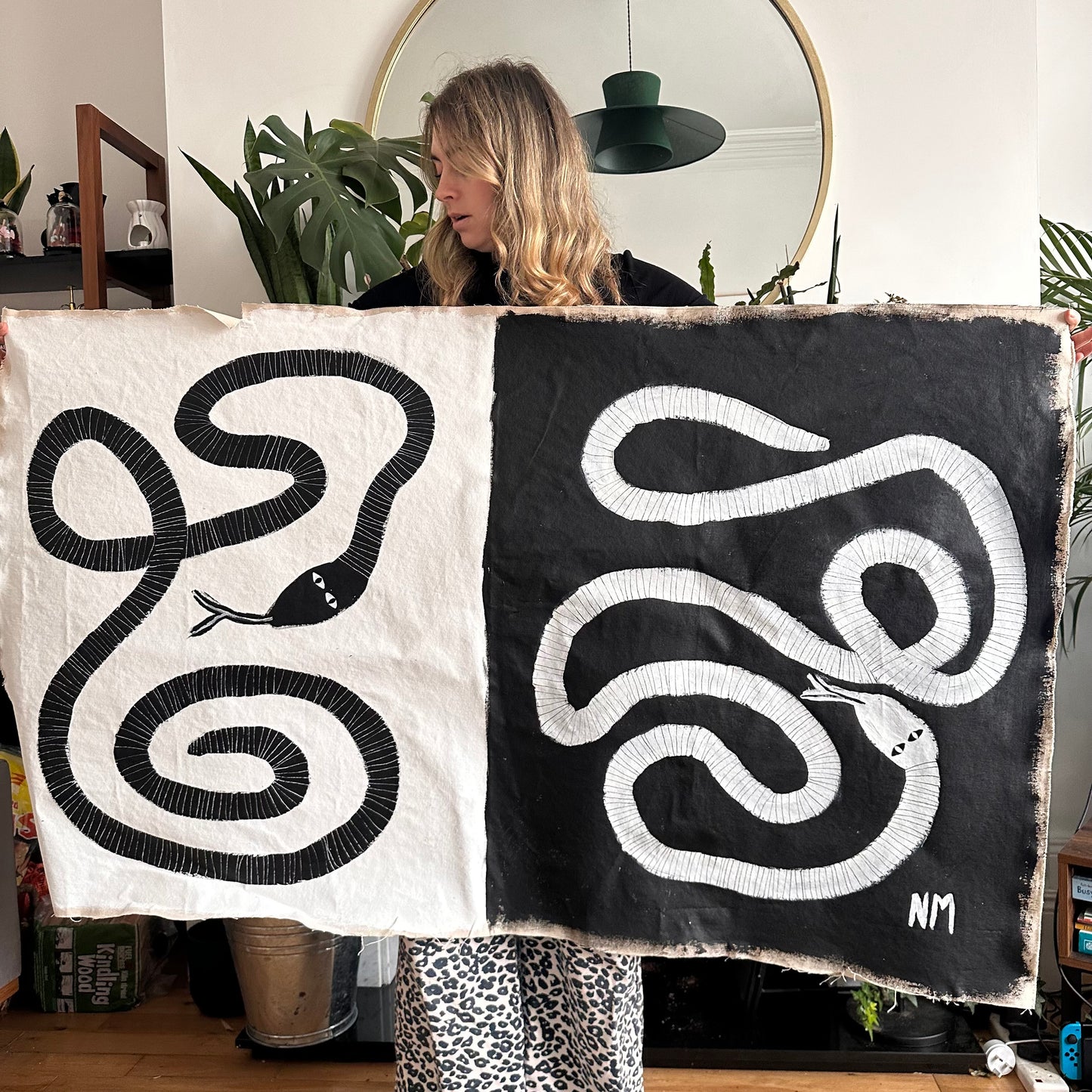 Black and white snakes