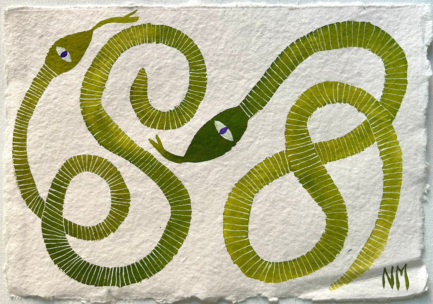 Two green snakes