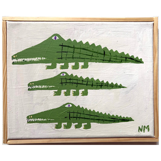 Crocodiles on white