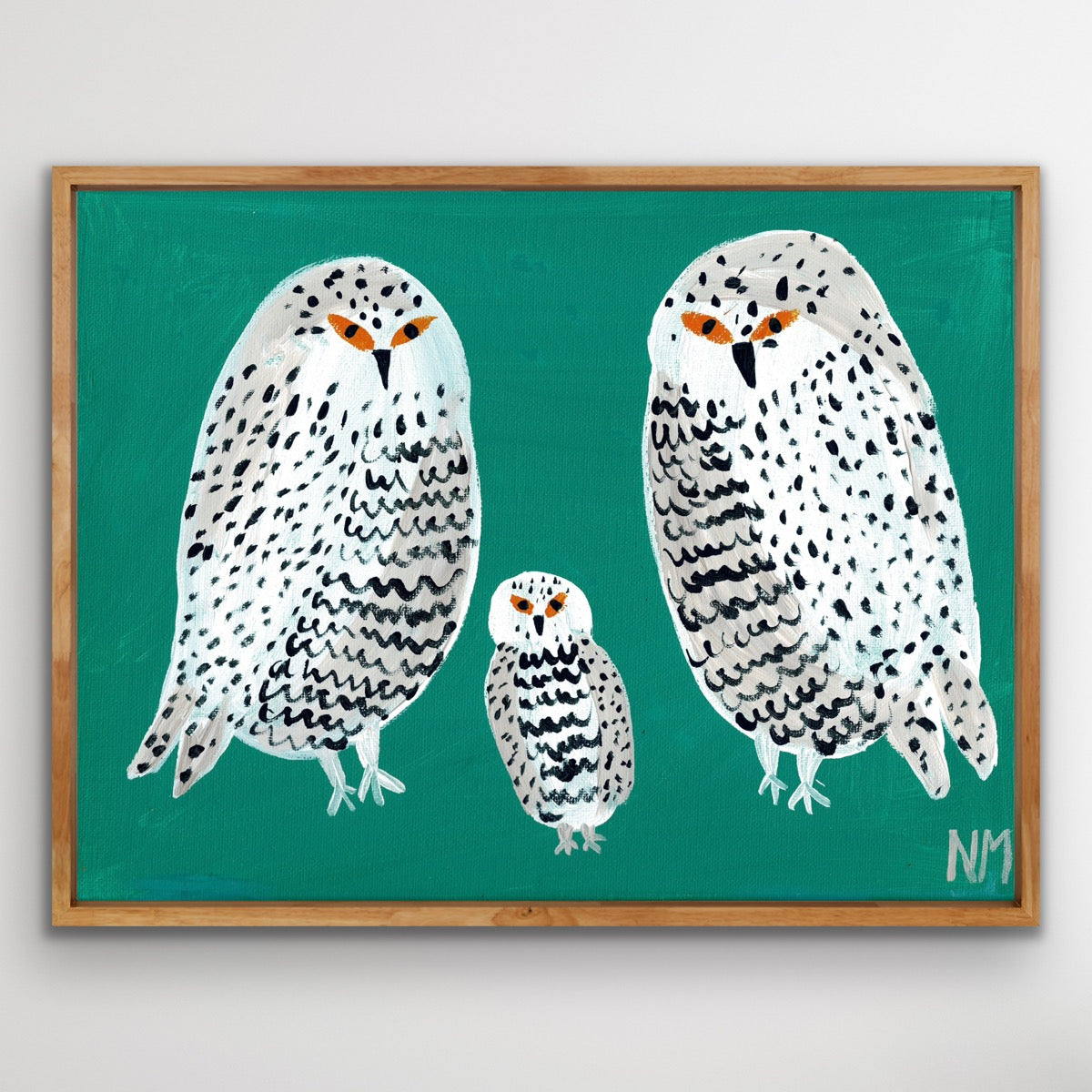 Owl family print.