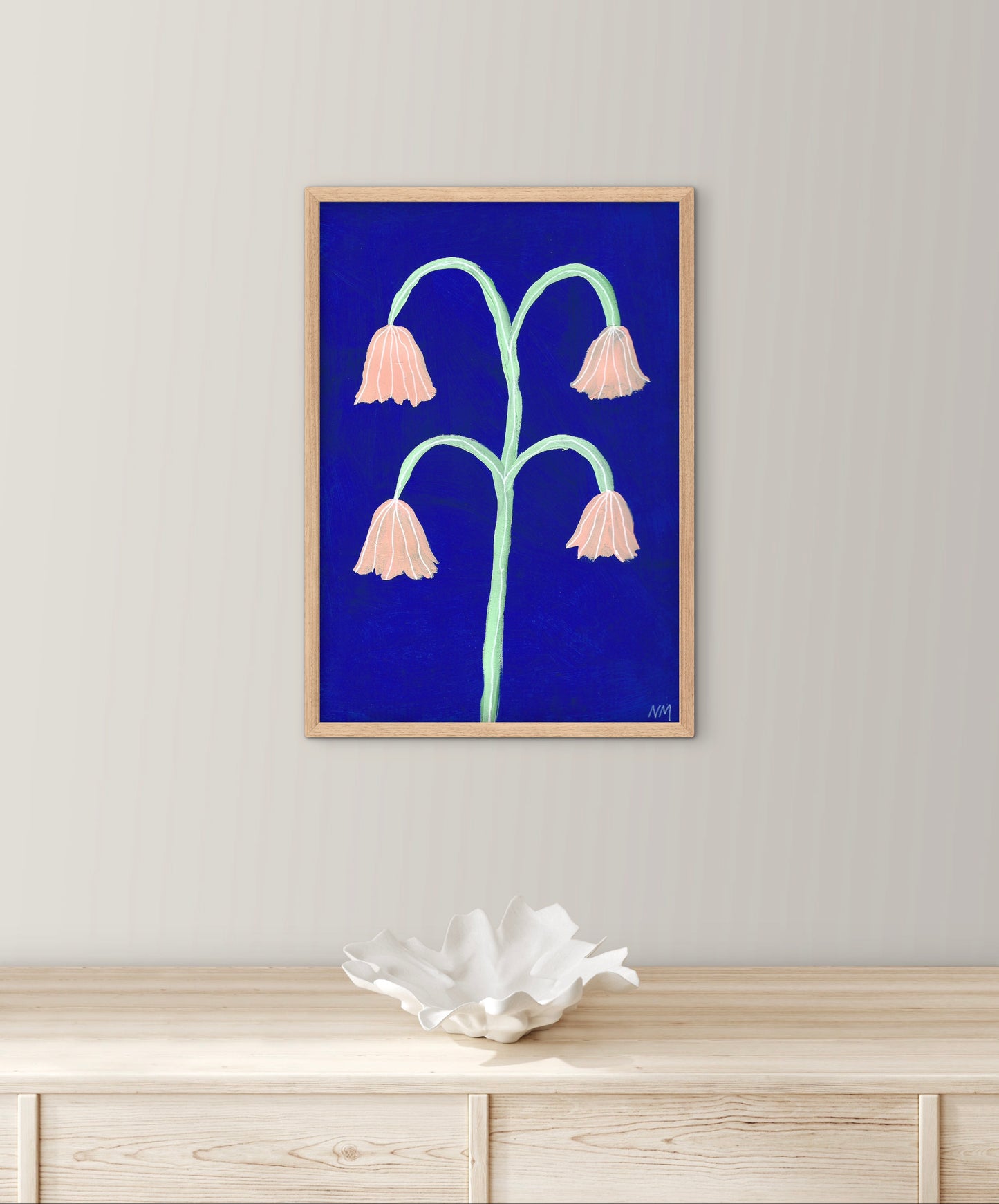 Pink flowers print.
