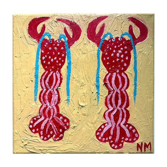 Two red lobsters.