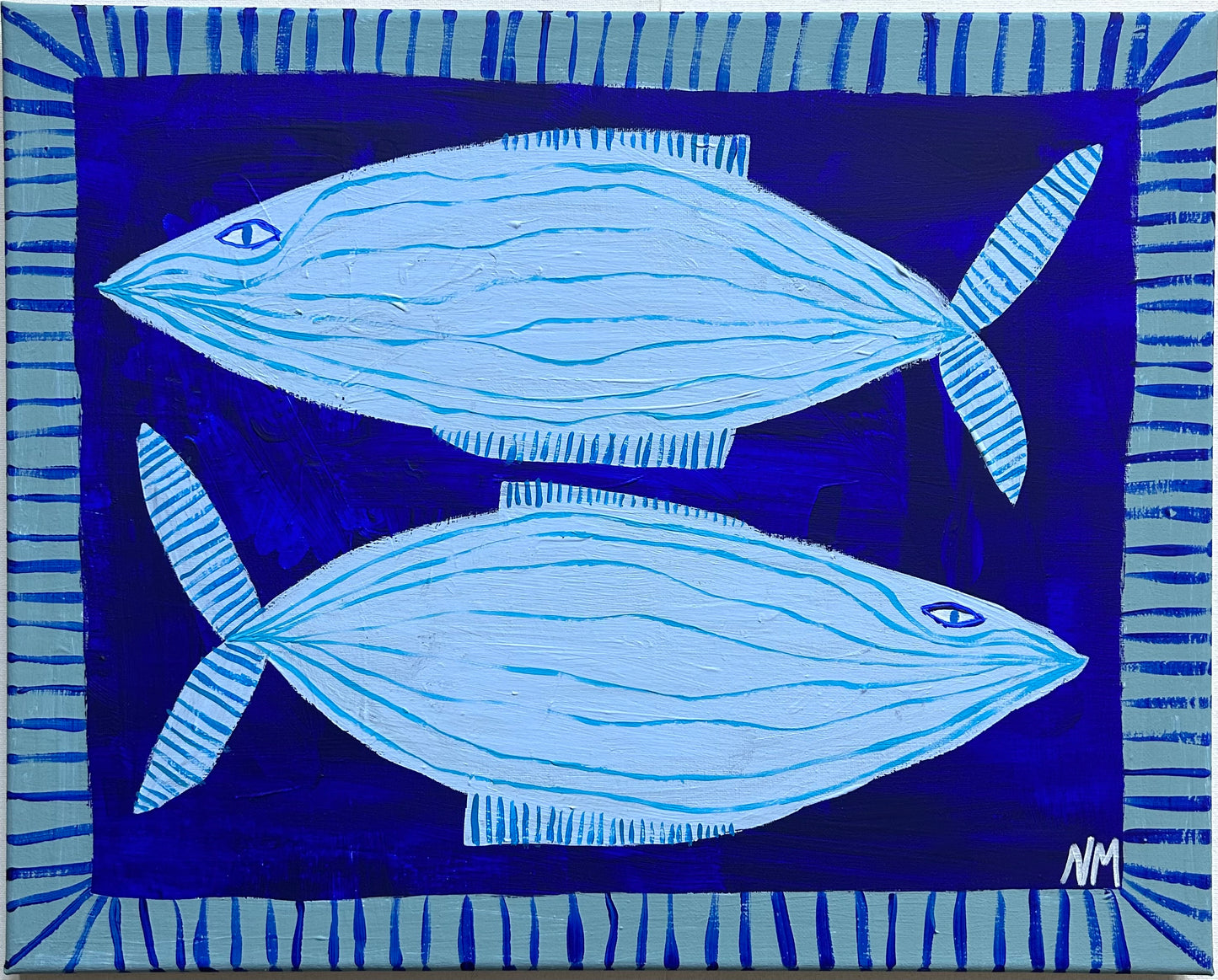 Two blue fish