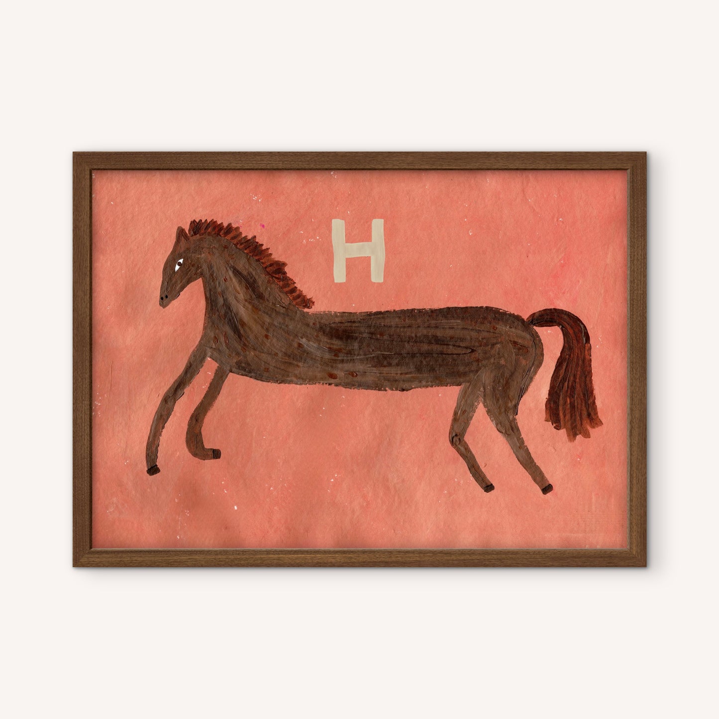 Alphabet H Horse Print.