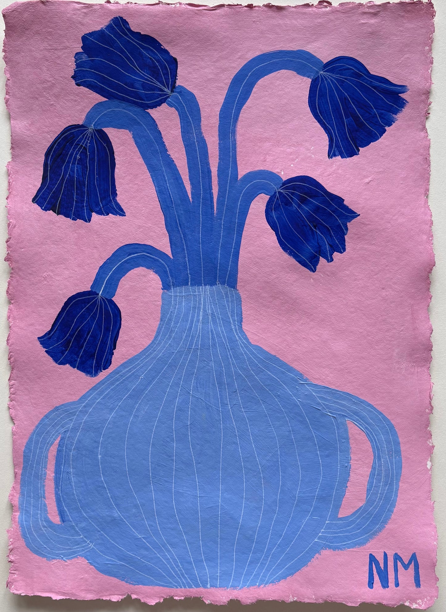 Blue flowers.