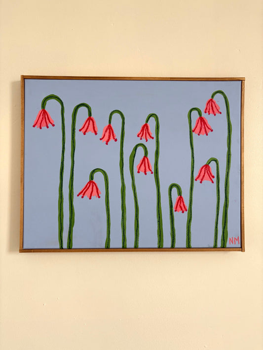 Four pink flowers.