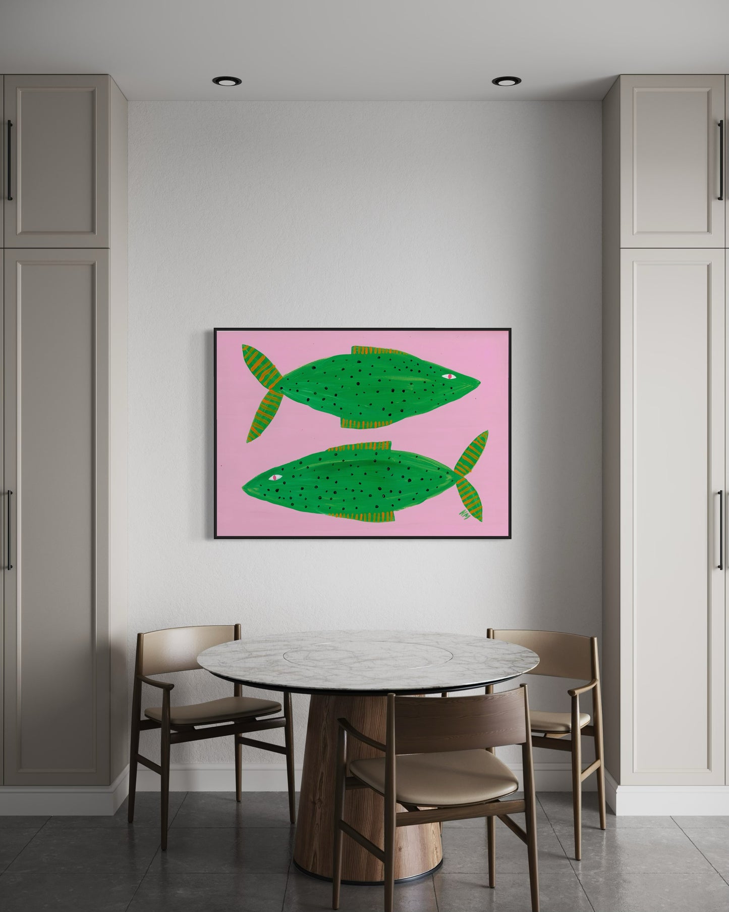 Two green fish 2.