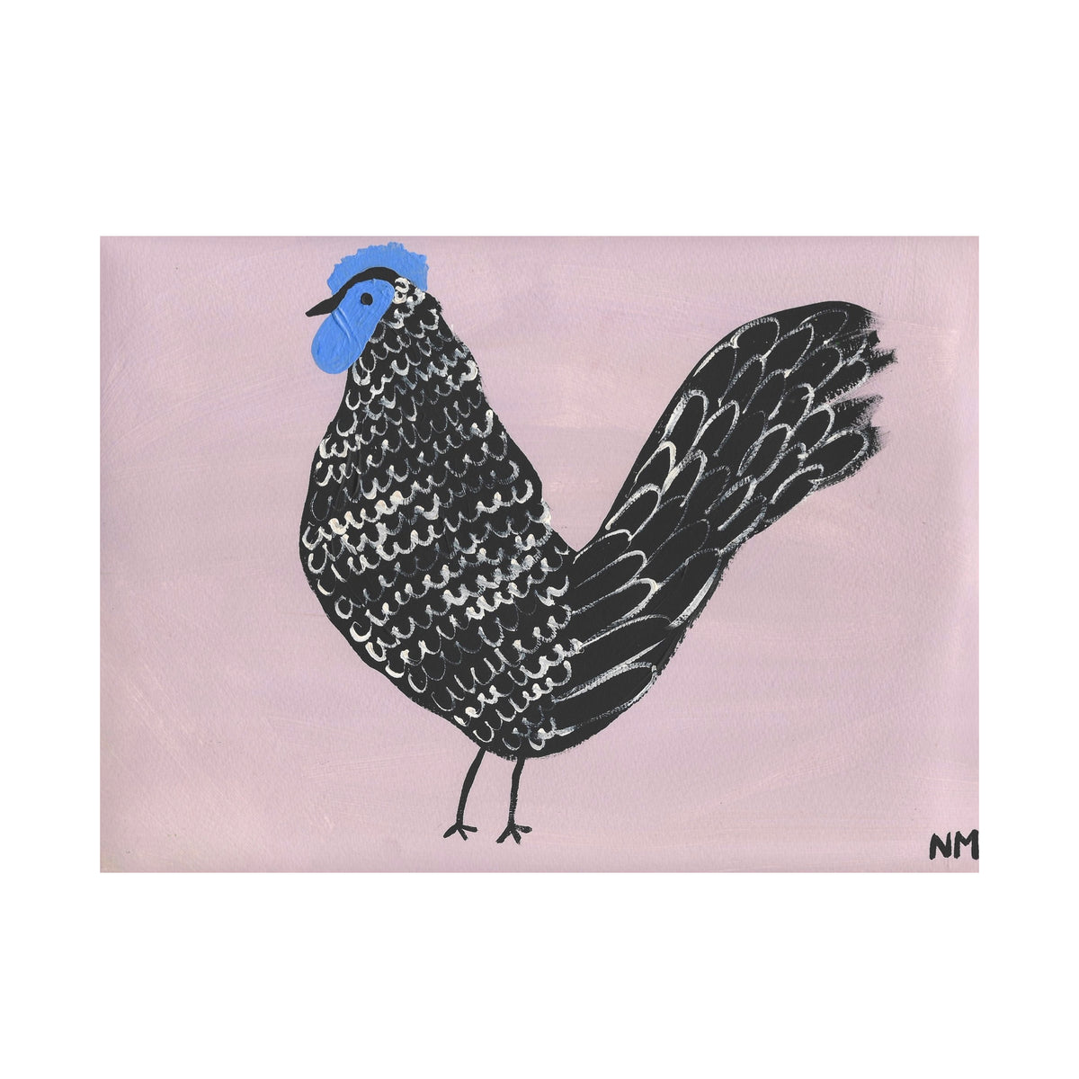 Black chicken print.