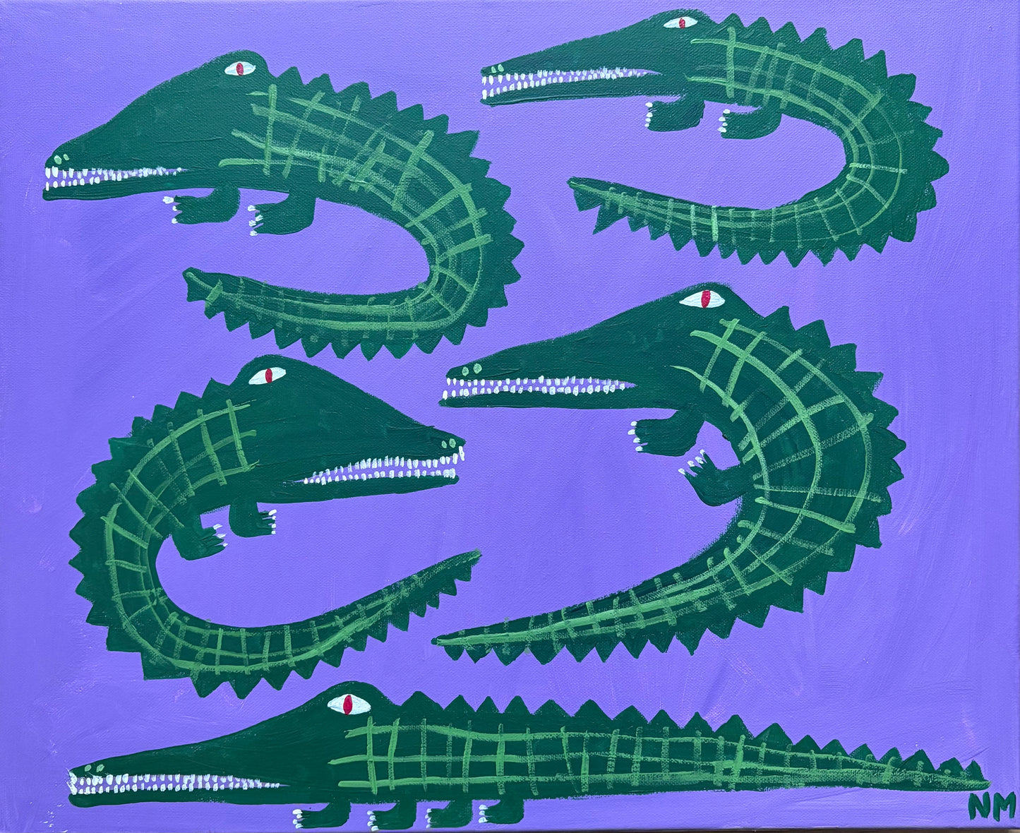 The family of five crocodiles.