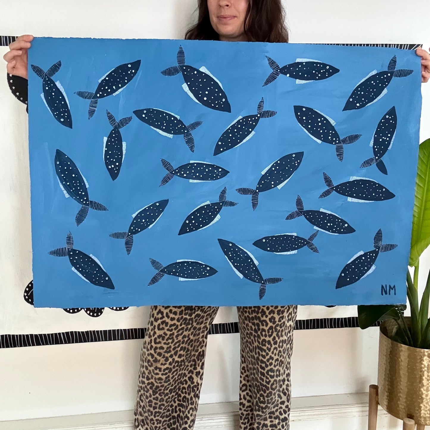 Blue fish in the sea.