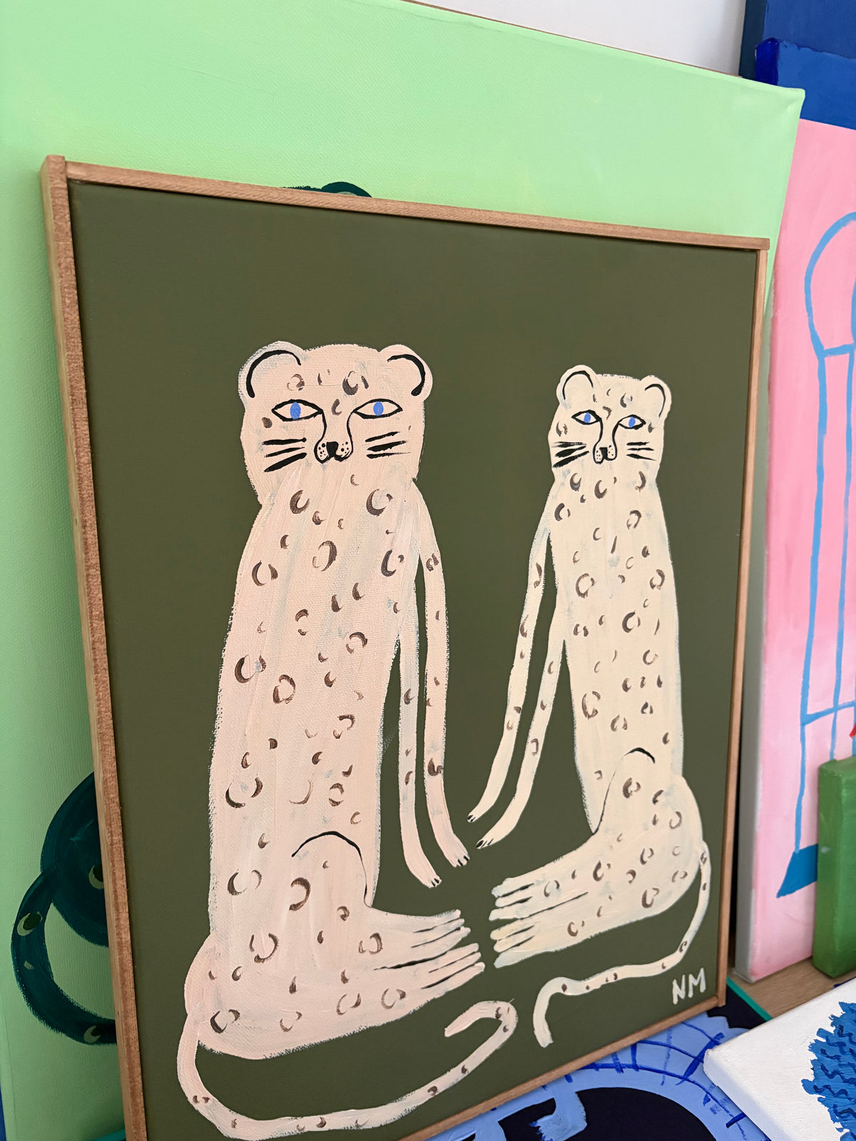 Blue eyed leopards.