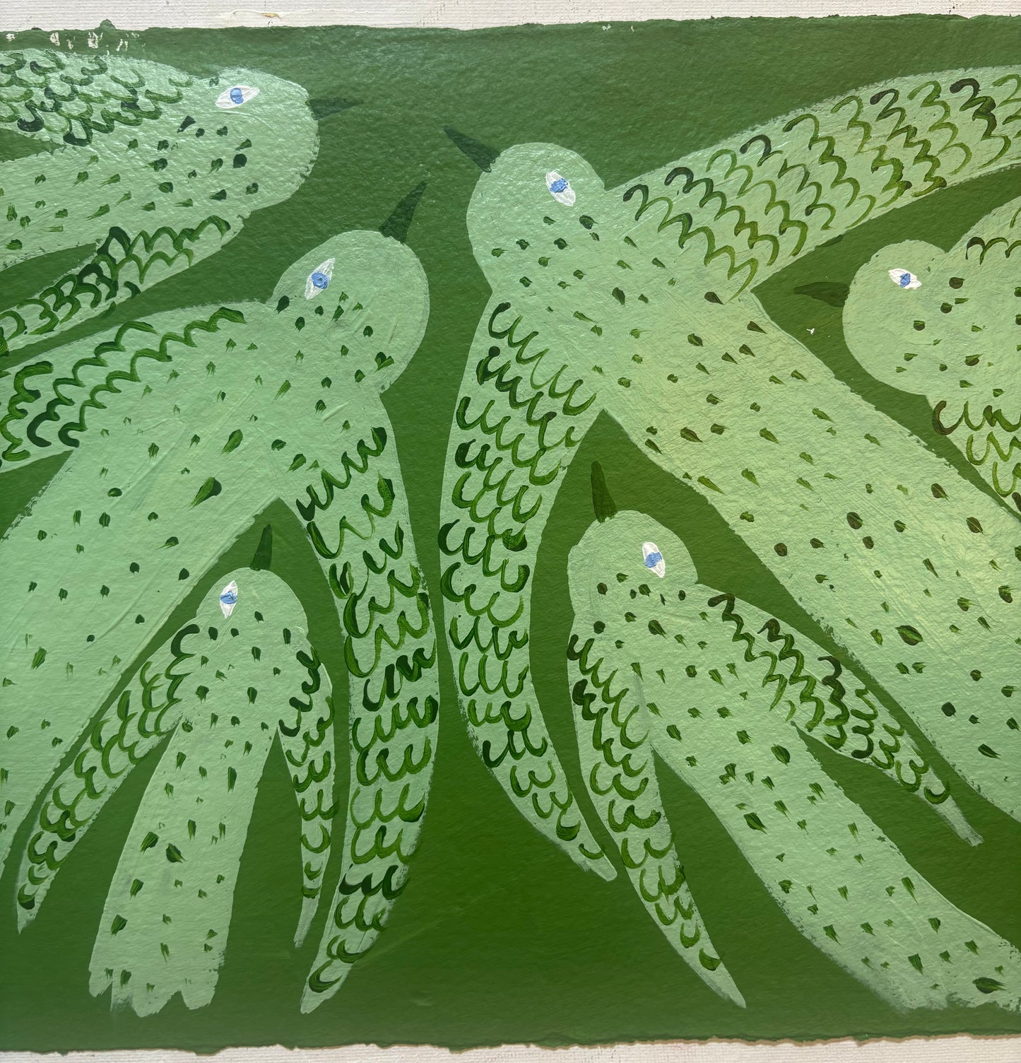 Green birds.