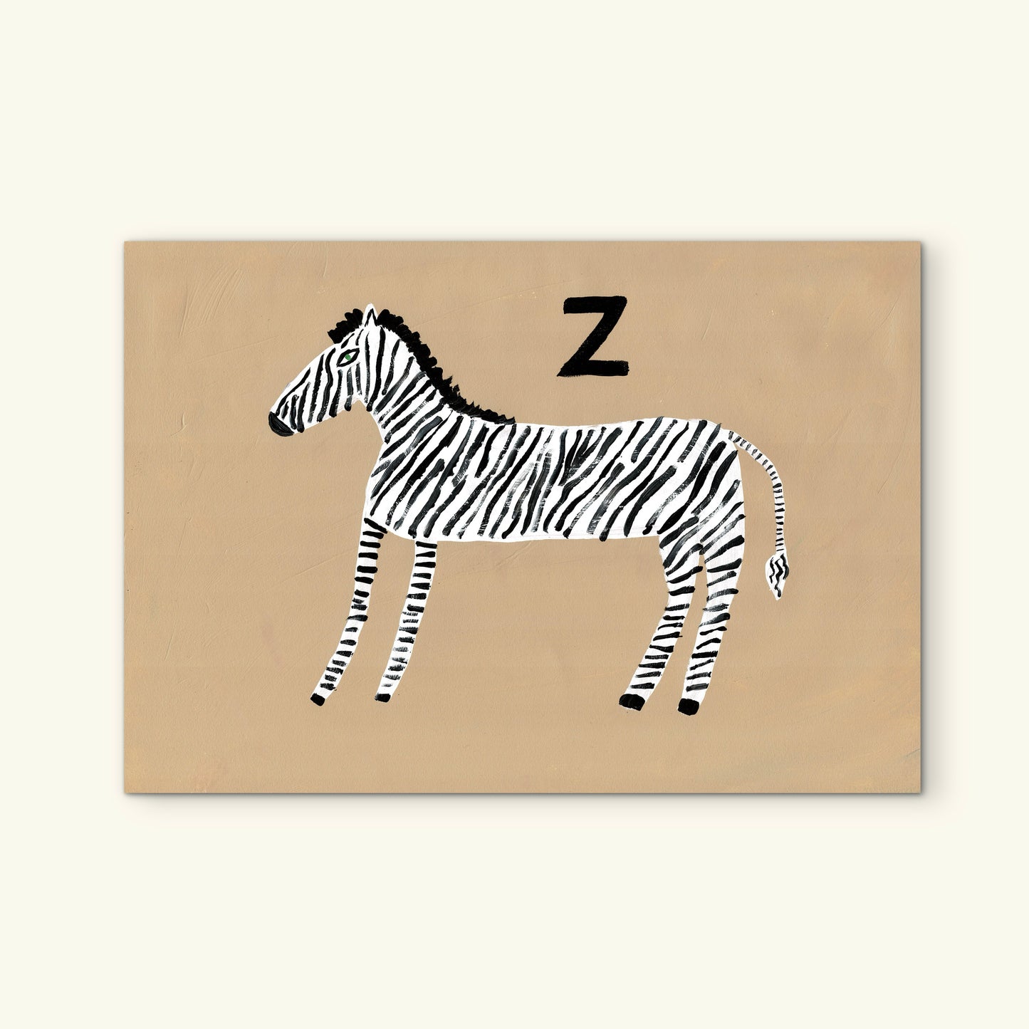 Alphabet Z Zebra Print.