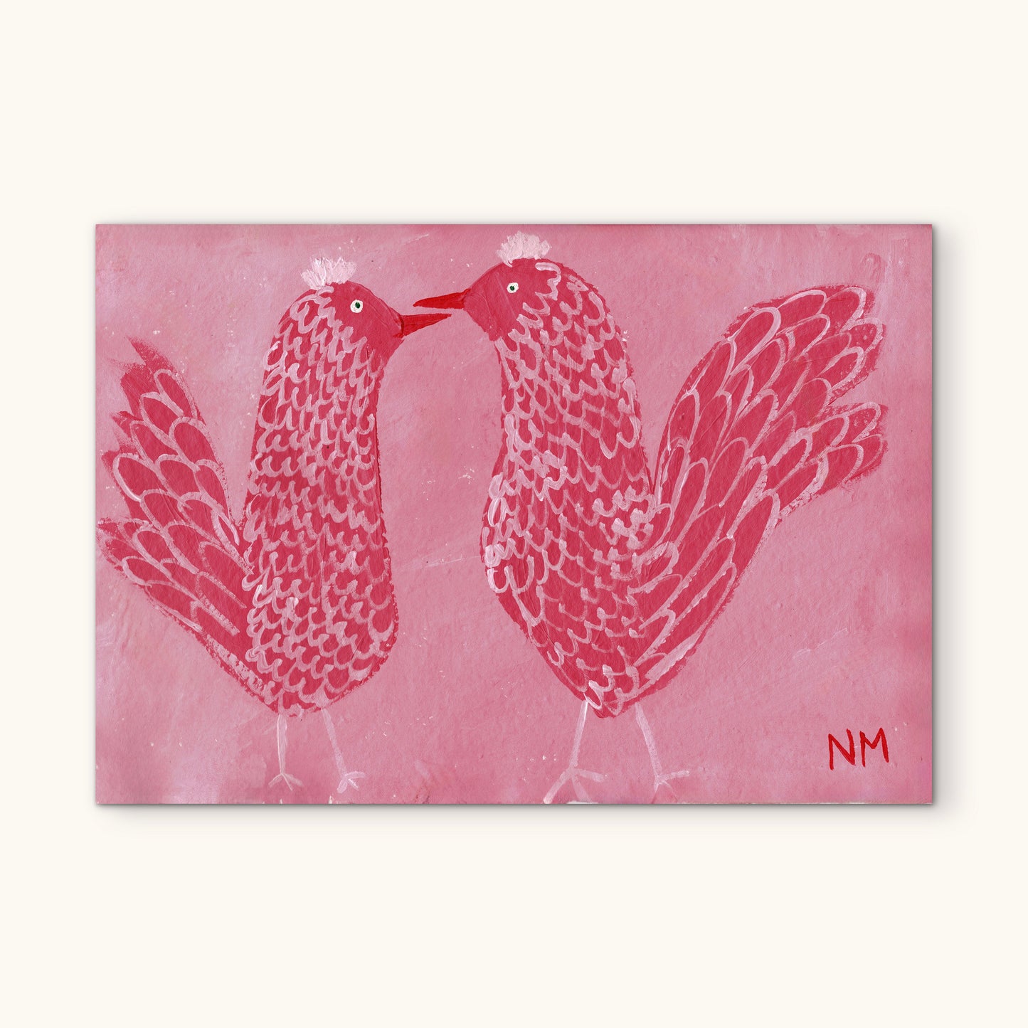 Pink Chickens Print.