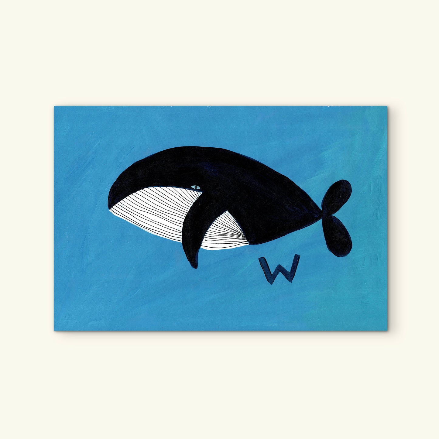 Alphabet W Whale Print.