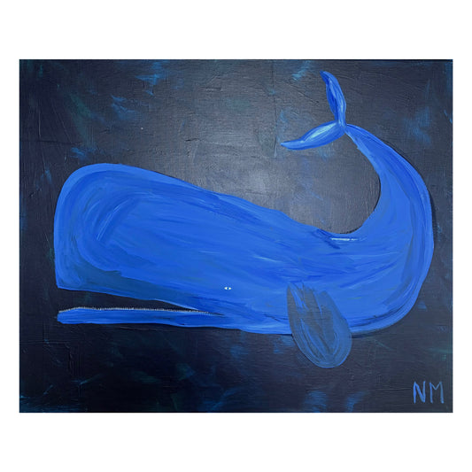 Whale in the deep blue sea.