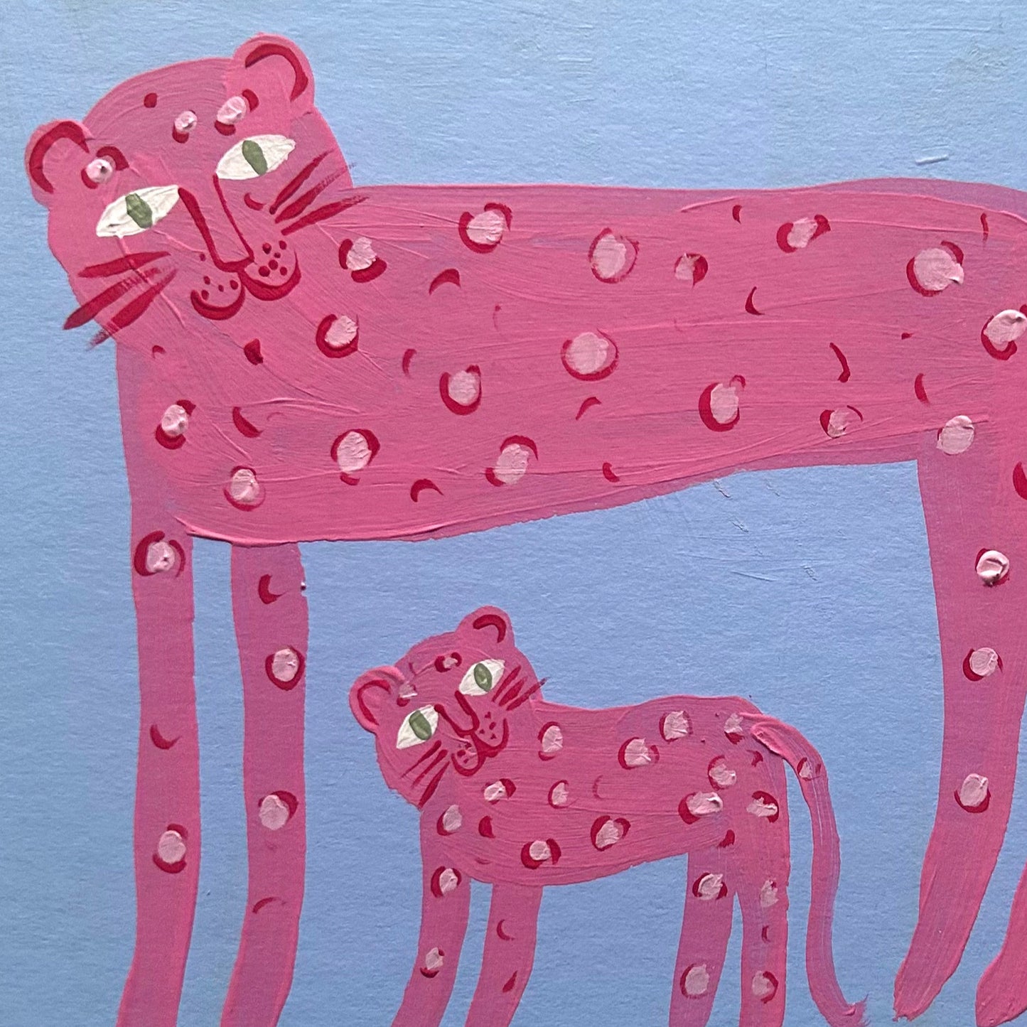 Pink leopard and babies.