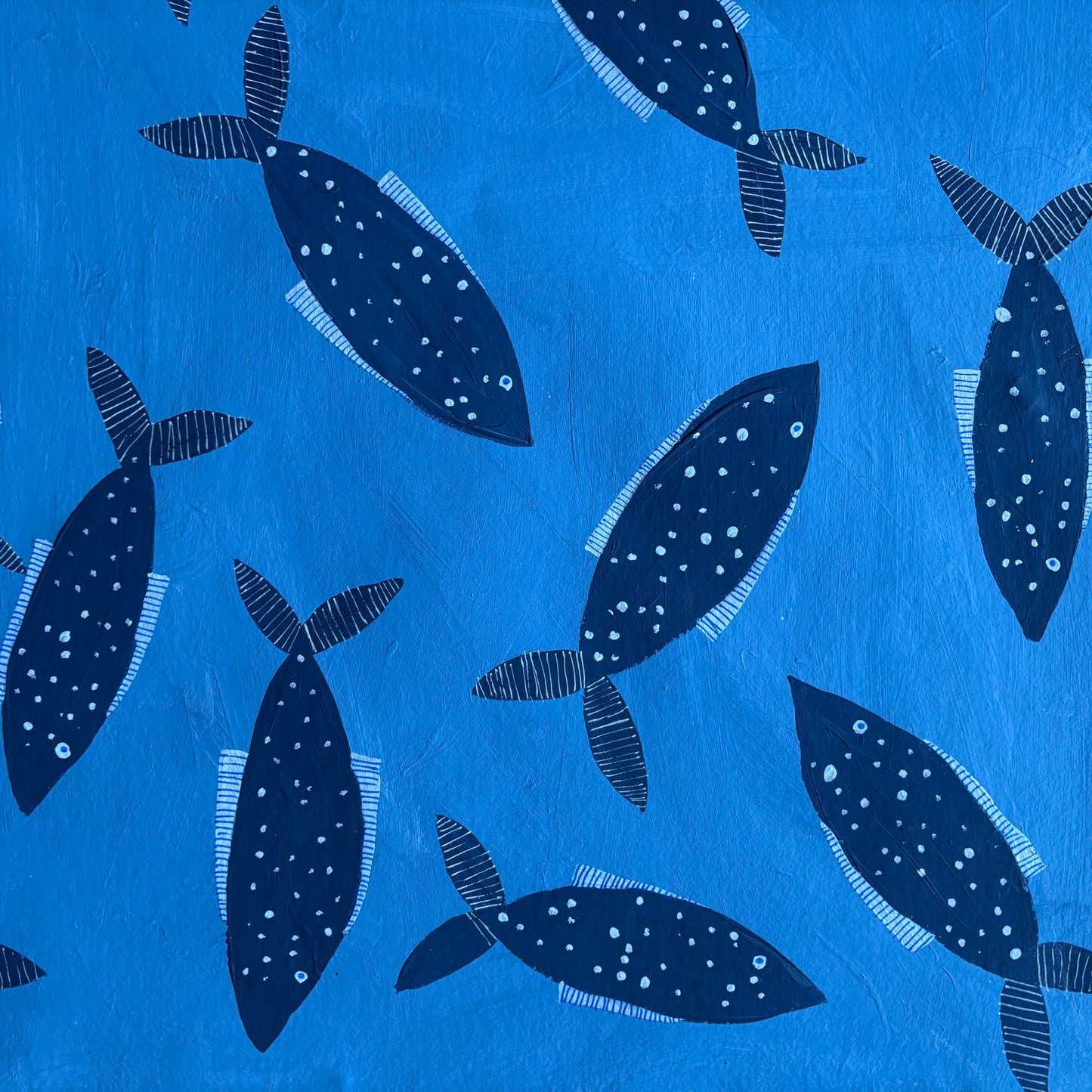 Blue fish in the sea.