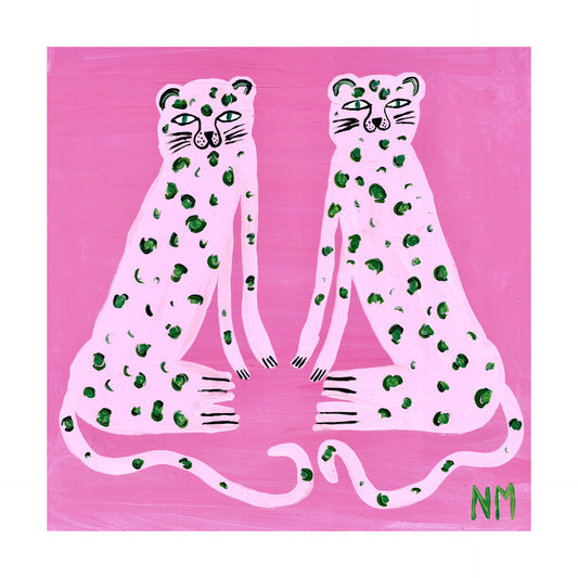 Pink leopard print.