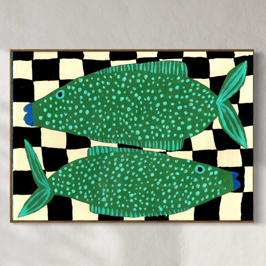 Two spotty fish print.