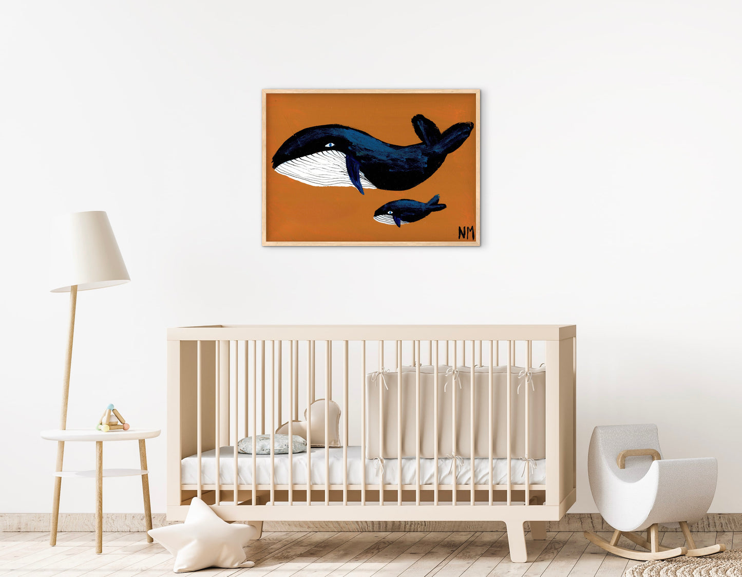 Whale family one print.