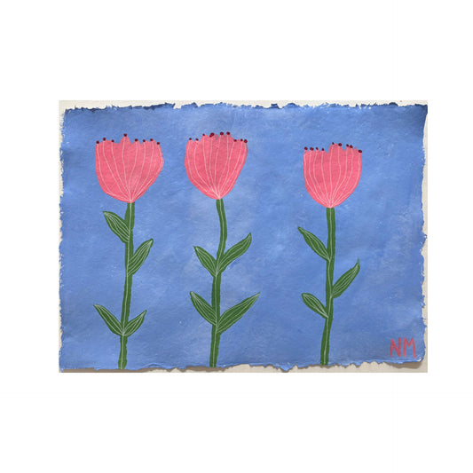 Pink flowers.