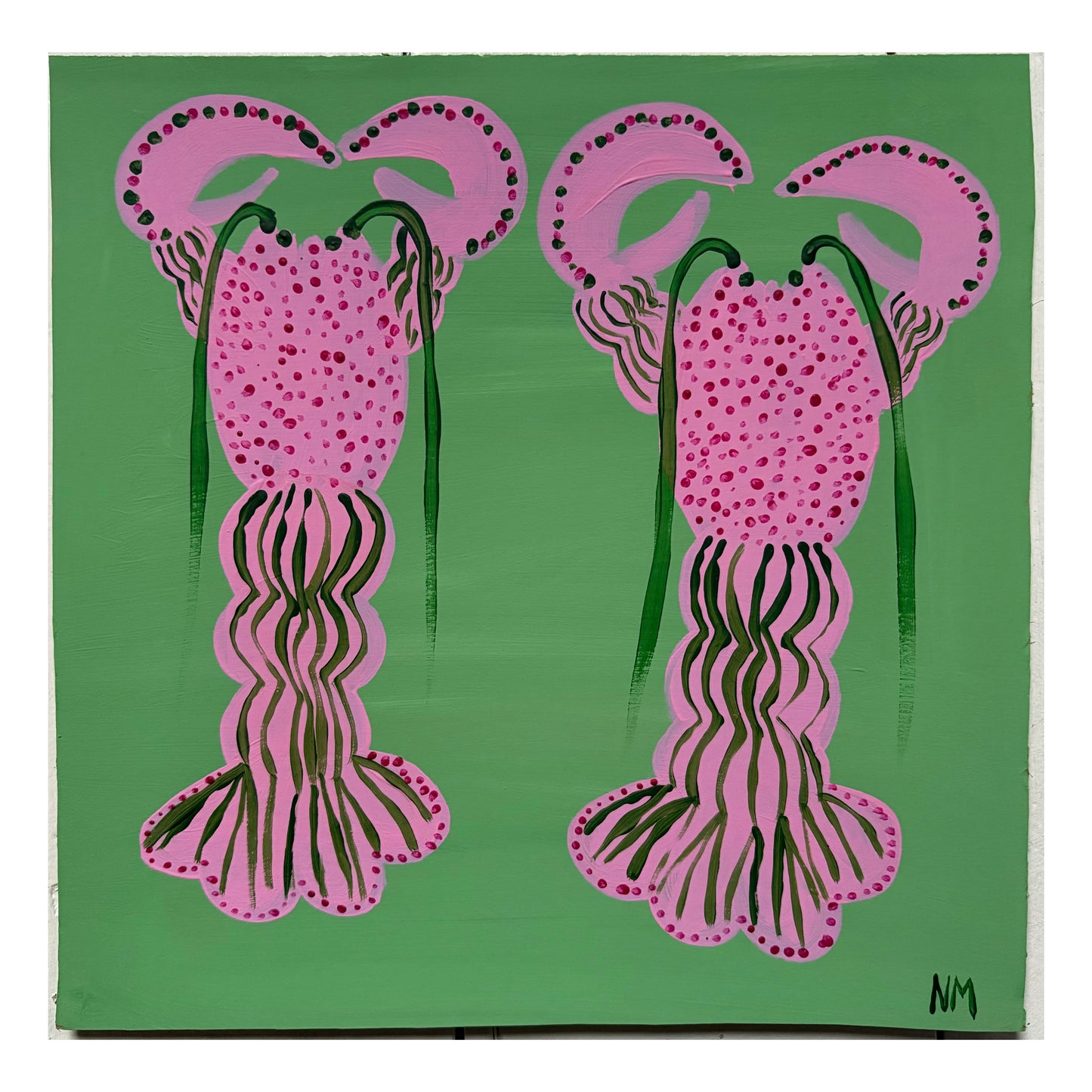 Two pink lobsters