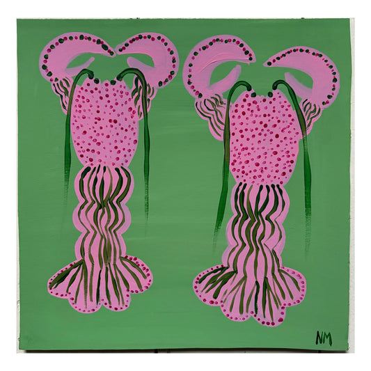 Two pink lobsters